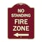 Signmission No Standing Fire Zone W/ Left Arrow Heavy-Gauge Aluminum Sign, 24" x 18", BU-1824-23586 A-DES-BU-1824-23586 - alternate 1